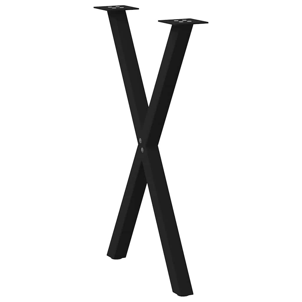 vidaXL Dining Table Legs X-Shaped 2 pcs Black 50x(72-73) cm Steel 4