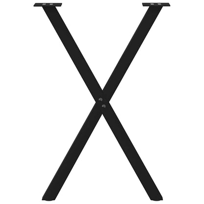 vidaXL Dining Table Legs X-Shaped 2 pcs Black 50x(72-73) cm Steel 5