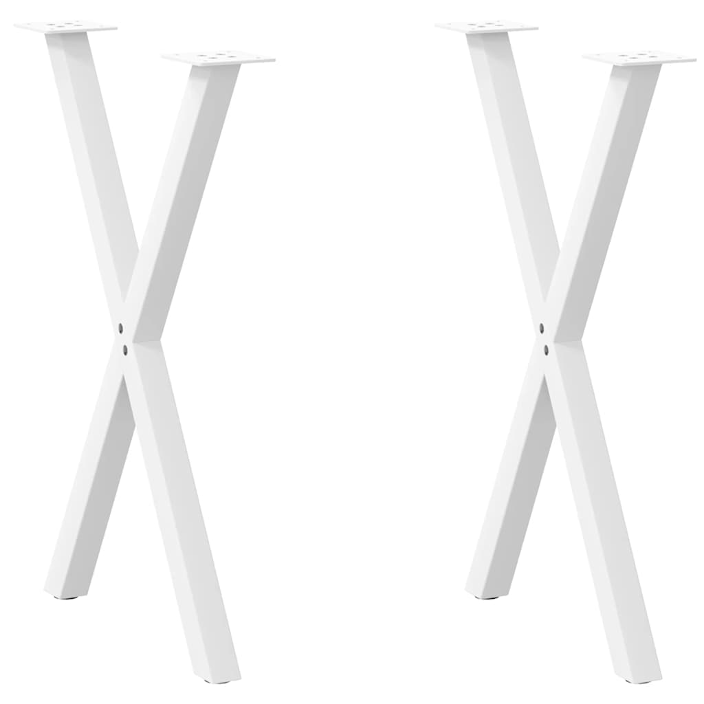 vidaXL Dining Table Legs X-Shaped 2 pcs White 50x(72-73) cm Steel 1