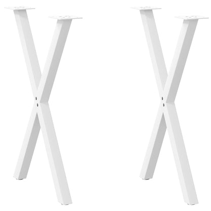 vidaXL Dining Table Legs X-Shaped 2 pcs White 50x(72-73) cm Steel 1