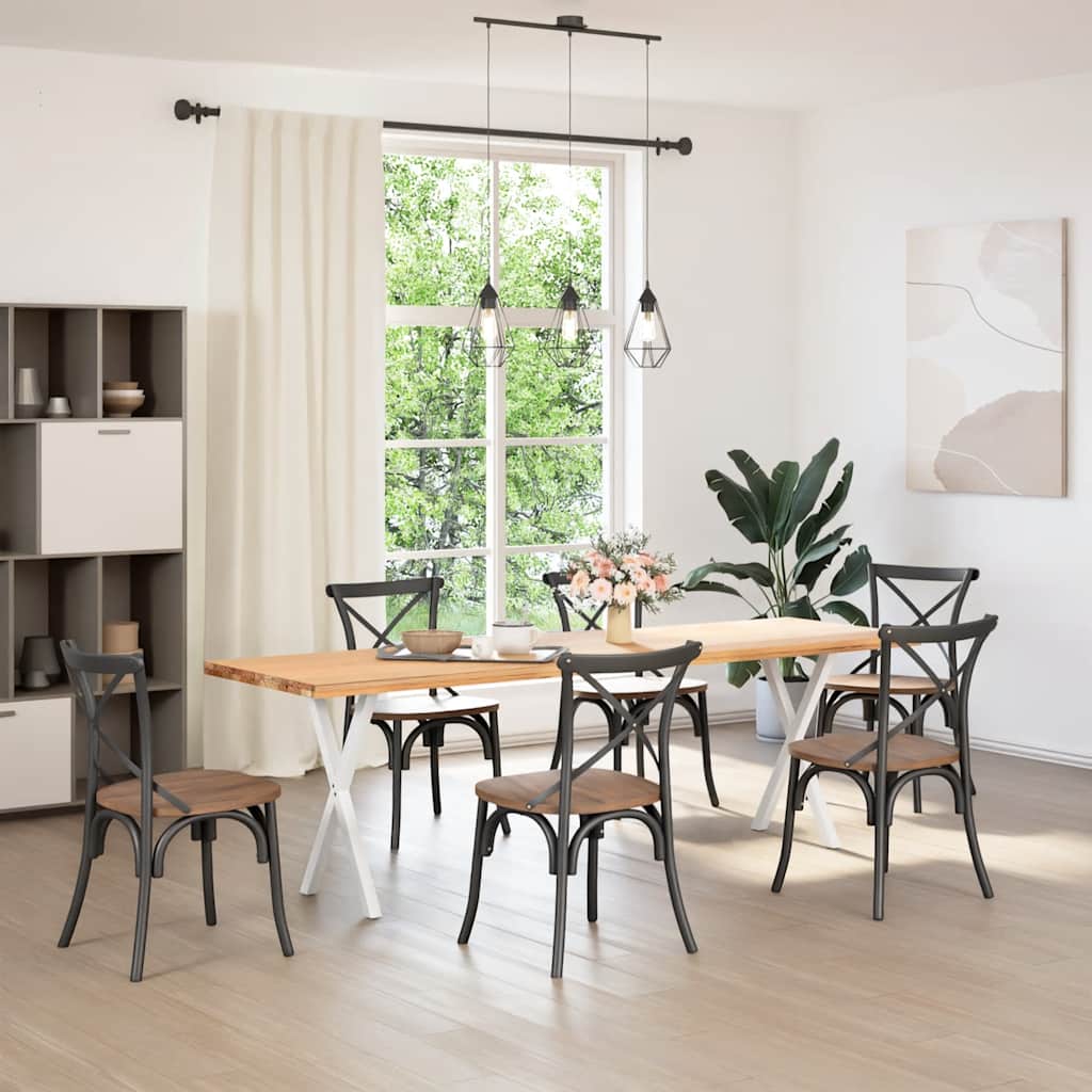 vidaXL Dining Table Legs X-Shaped 2 pcs White 50x(72-73) cm Steel 2