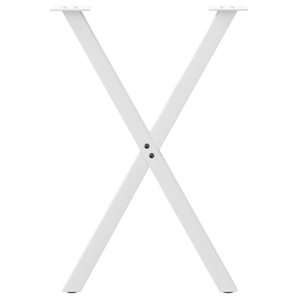 vidaXL Dining Table Legs X-Shaped 2 pcs White 50x(72-73) cm Steel 5