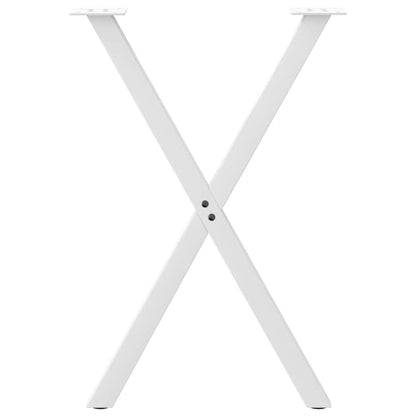 vidaXL Dining Table Legs X-Shaped 2 pcs White 50x(72-73) cm Steel 5