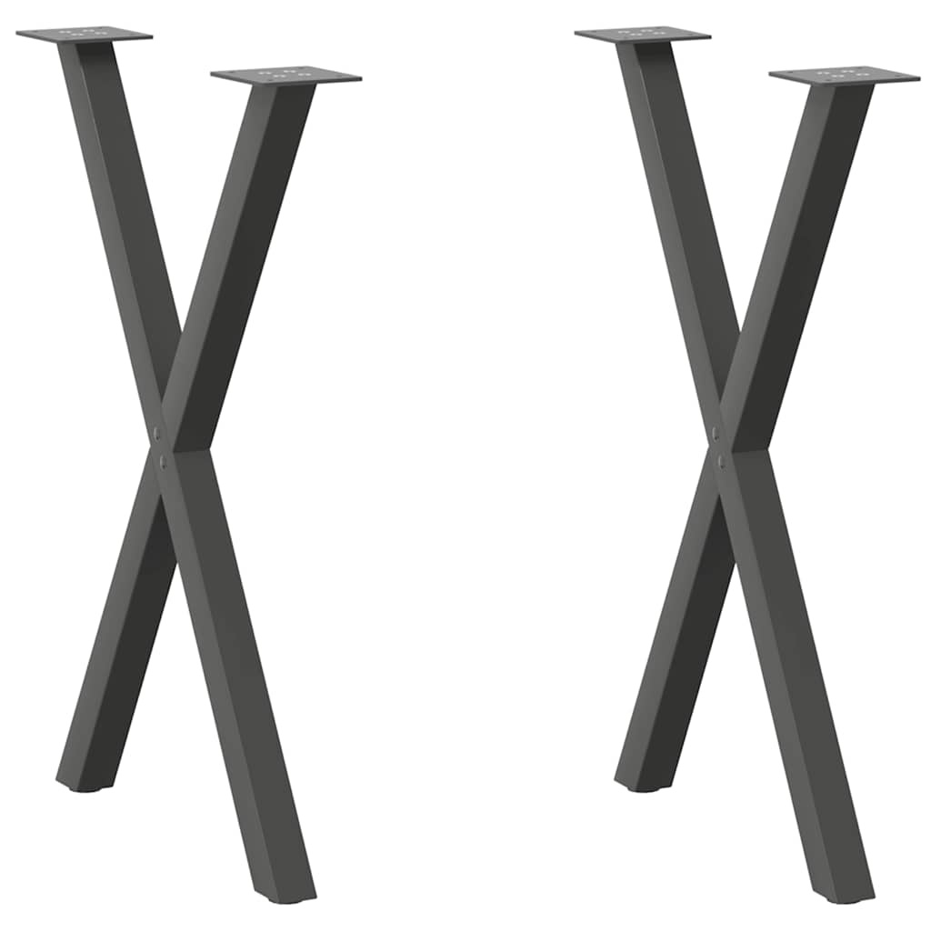 vidaXL Dining Table Legs X-Shaped 2 pcs Anthracite 50x(72-73) cm Steel 1