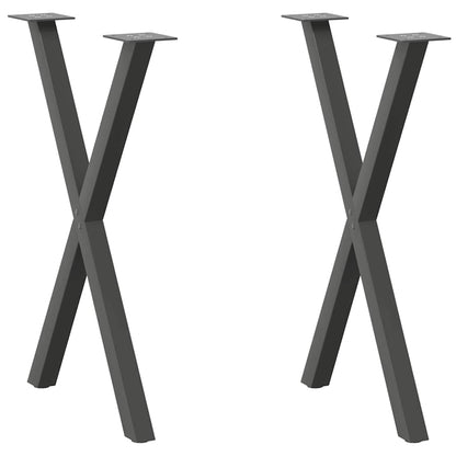 vidaXL Dining Table Legs X-Shaped 2 pcs Anthracite 50x(72-73) cm Steel 1