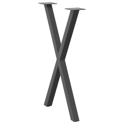 vidaXL Dining Table Legs X-Shaped 2 pcs Anthracite 50x(72-73) cm Steel 4