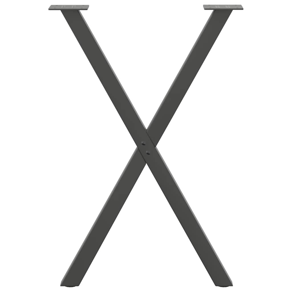 vidaXL Dining Table Legs X-Shaped 2 pcs Anthracite 50x(72-73) cm Steel 5