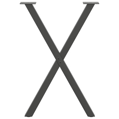 vidaXL Dining Table Legs X-Shaped 2 pcs Anthracite 50x(72-73) cm Steel 5