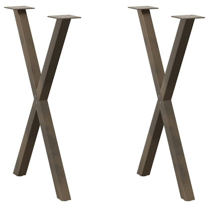 vidaXL Dining Table Legs X-Shaped 2 pcs Natural Steel 50x(72-73) cm Steel 2