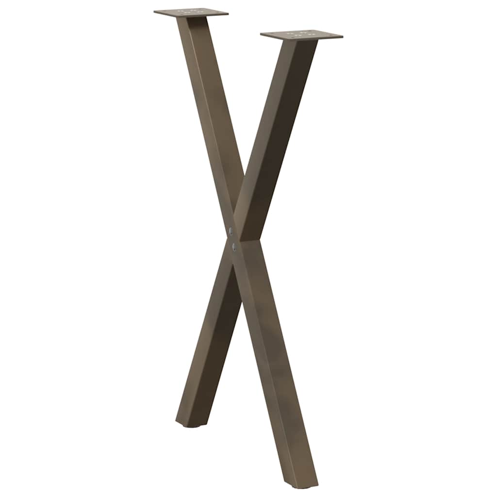 vidaXL Dining Table Legs X-Shaped 2 pcs Natural Steel 50x(72-73) cm Steel 4