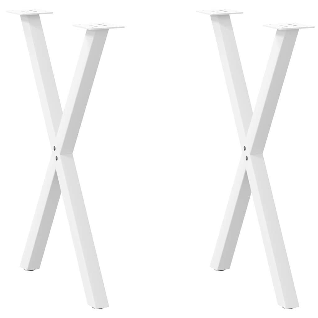 vidaXL Dining Table Legs X-Shaped 2 pcs White 57x(72-73) cm Steel 1
