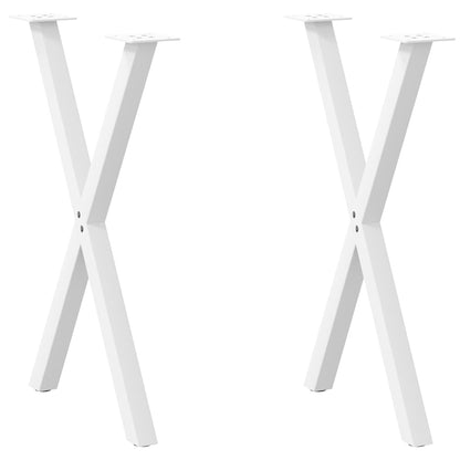 vidaXL Dining Table Legs X-Shaped 2 pcs White 57x(72-73) cm Steel 1