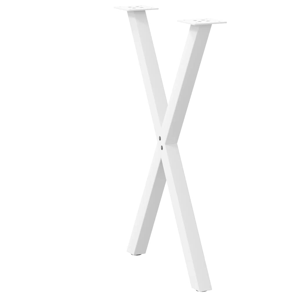 vidaXL Dining Table Legs X-Shaped 2 pcs White 57x(72-73) cm Steel 4