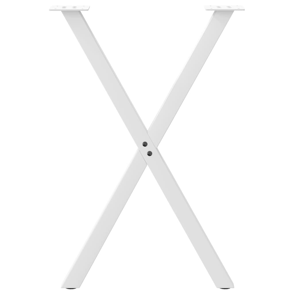 vidaXL Dining Table Legs X-Shaped 2 pcs White 57x(72-73) cm Steel 5