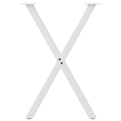 vidaXL Dining Table Legs X-Shaped 2 pcs White 57x(72-73) cm Steel 5