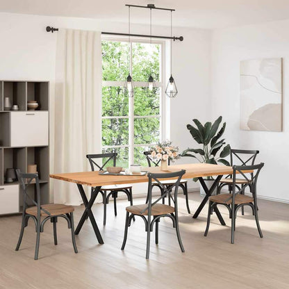 vidaXL Coffee Table Legs X-Shaped 70x(42-43) Steel 2 pcs Black
