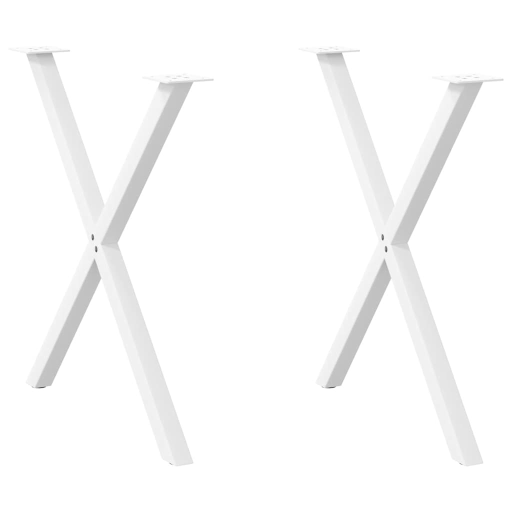 vidaXL Dining Table Legs X-Shaped 2 pcs White 70x(72-73) cm Steel 2