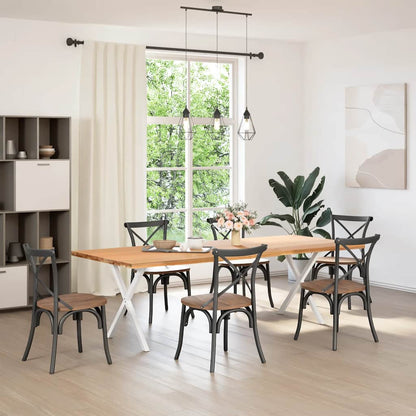 vidaXL Dining Table Legs X-Shaped 2 pcs White 70x(72-73) cm Steel 1