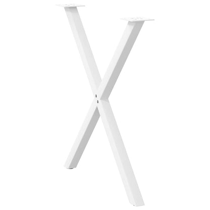 vidaXL Dining Table Legs X-Shaped 2 pcs White 70x(72-73) cm Steel 4
