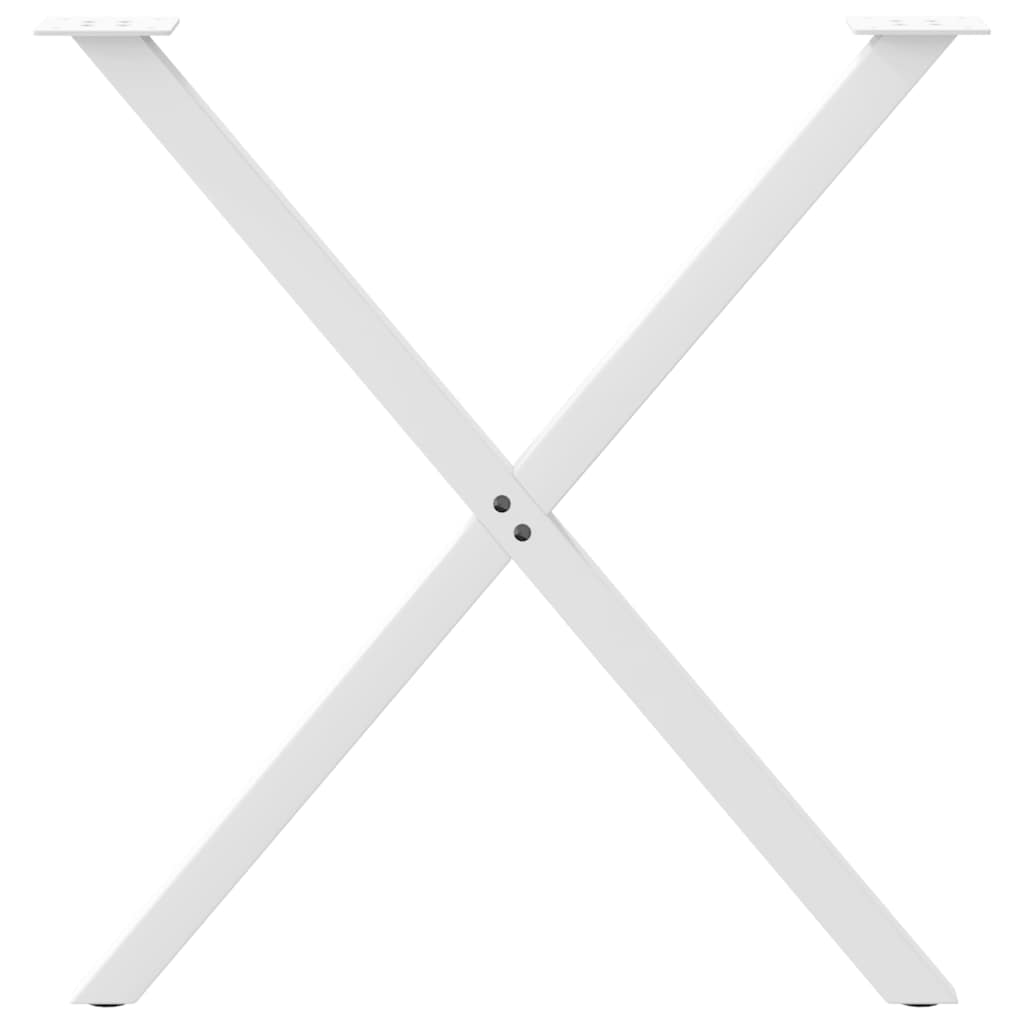 vidaXL Dining Table Legs X-Shaped 2 pcs White 70x(72-73) cm Steel 5