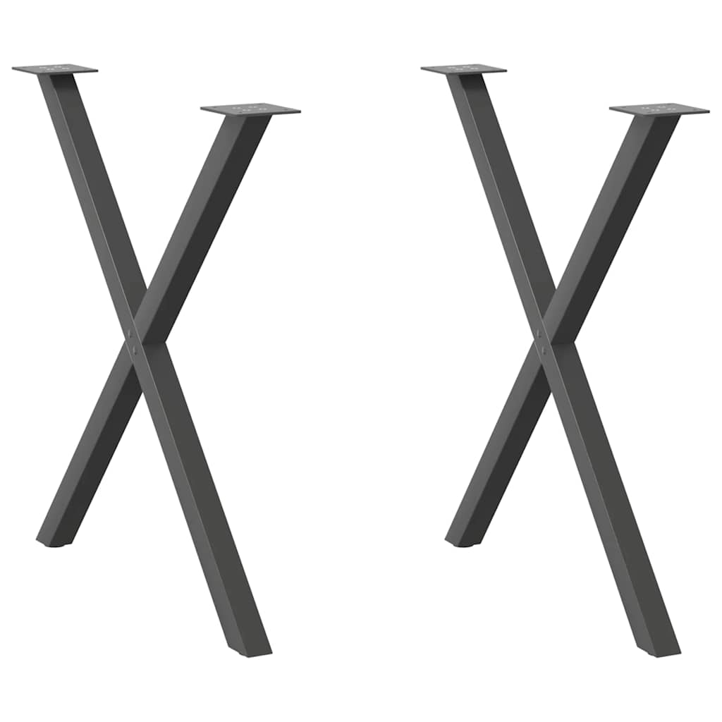 vidaXL Dining Table Legs X-Shaped 2 pcs Anthracite 70x(72-73) cm Steel 1