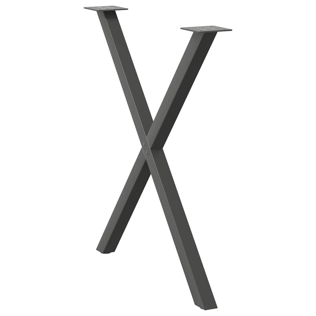 vidaXL Dining Table Legs X-Shaped 2 pcs Anthracite 70x(72-73) cm Steel 4