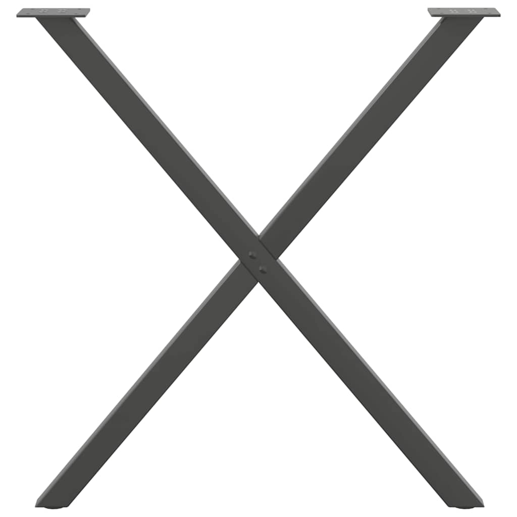 vidaXL Dining Table Legs X-Shaped 2 pcs Anthracite 70x(72-73) cm Steel 5