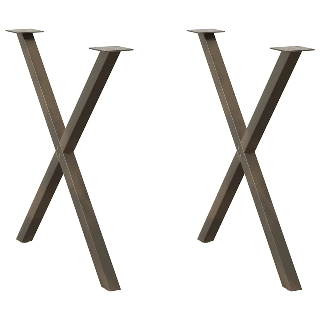 vidaXL Dining Table Legs X-Shaped 2 pcs Natural Steel 70x(72-73) cm 2