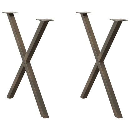 vidaXL Dining Table Legs X-Shaped 2 pcs Natural Steel 70x(72-73) cm 2