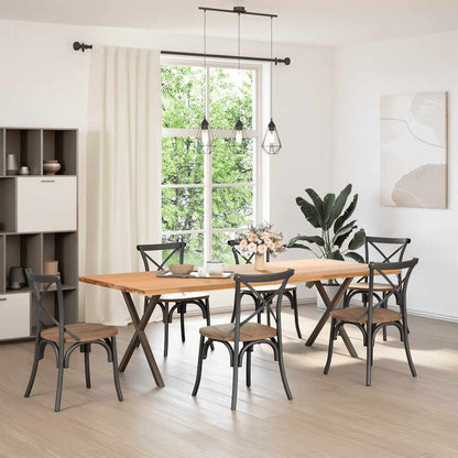 vidaXL Dining Table Legs X-Shaped 2 pcs Natural Steel 70x(72-73) cm 1