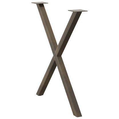 vidaXL Dining Table Legs X-Shaped 2 pcs Natural Steel 70x(72-73) cm 4