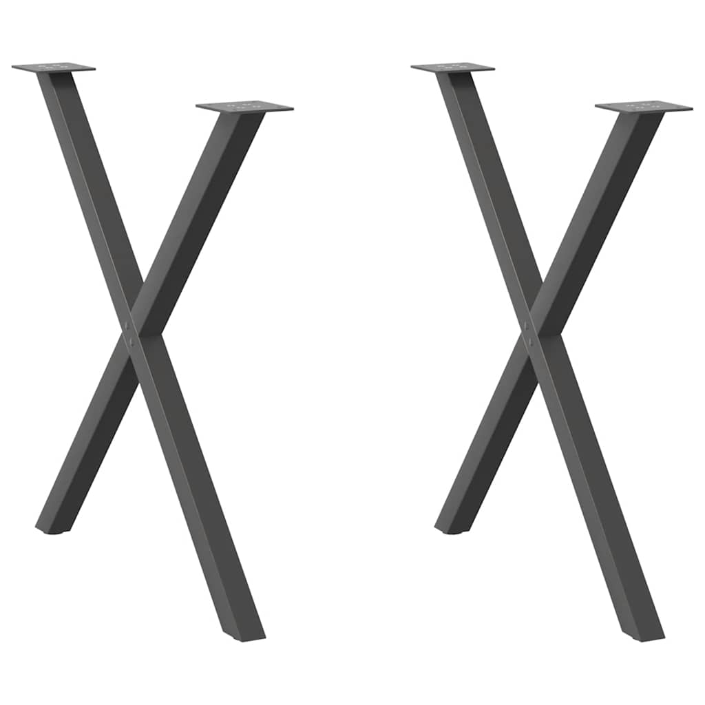 vidaXL Dining Table Legs X-Shaped 2 pcs Anthracite 80x(72-73) cm Steel 2