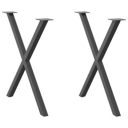 vidaXL Dining Table Legs X-Shaped 2 pcs Anthracite 80x(72-73) cm Steel 2