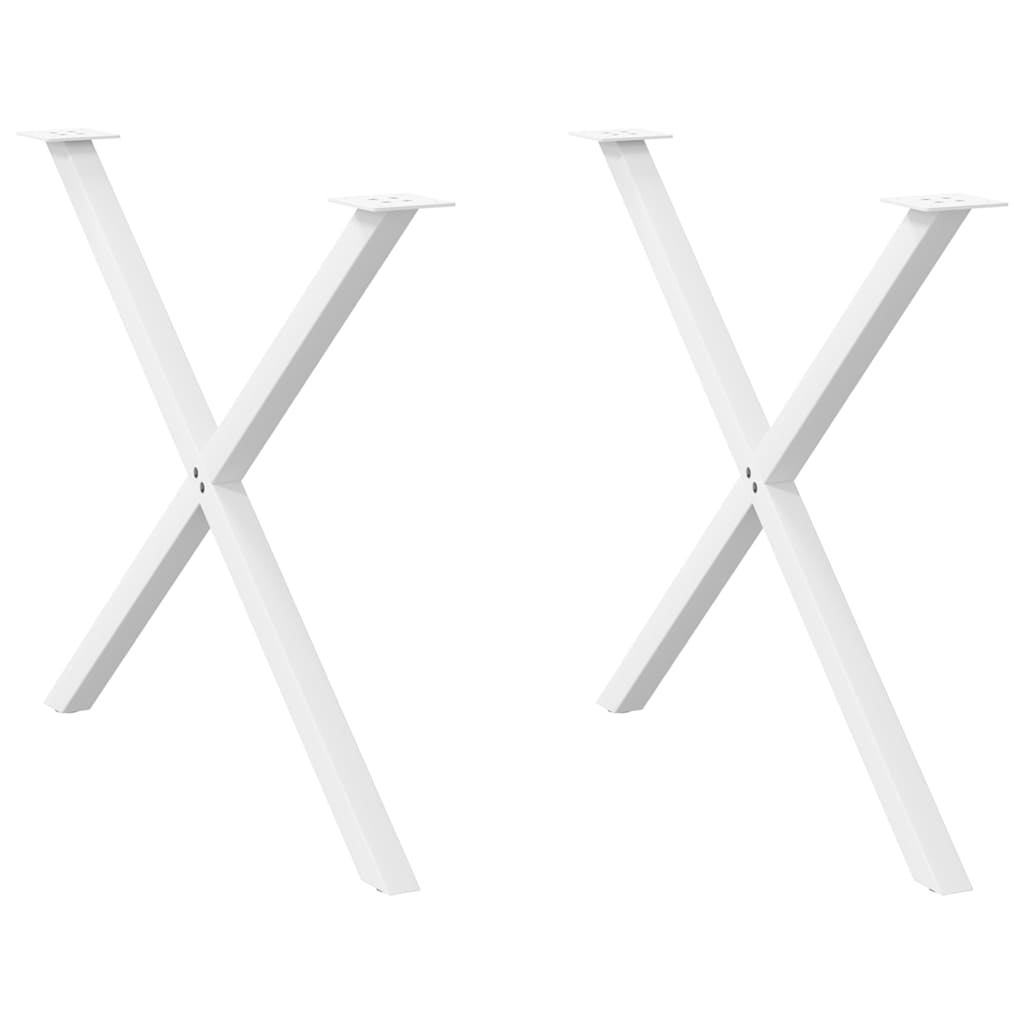 vidaXL Dining Table Legs X-Shaped 2 pcs White 90x(72-73) cm Steel 1