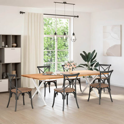vidaXL Dining Table Legs X-Shaped 2 pcs White 90x(72-73) cm Steel 2