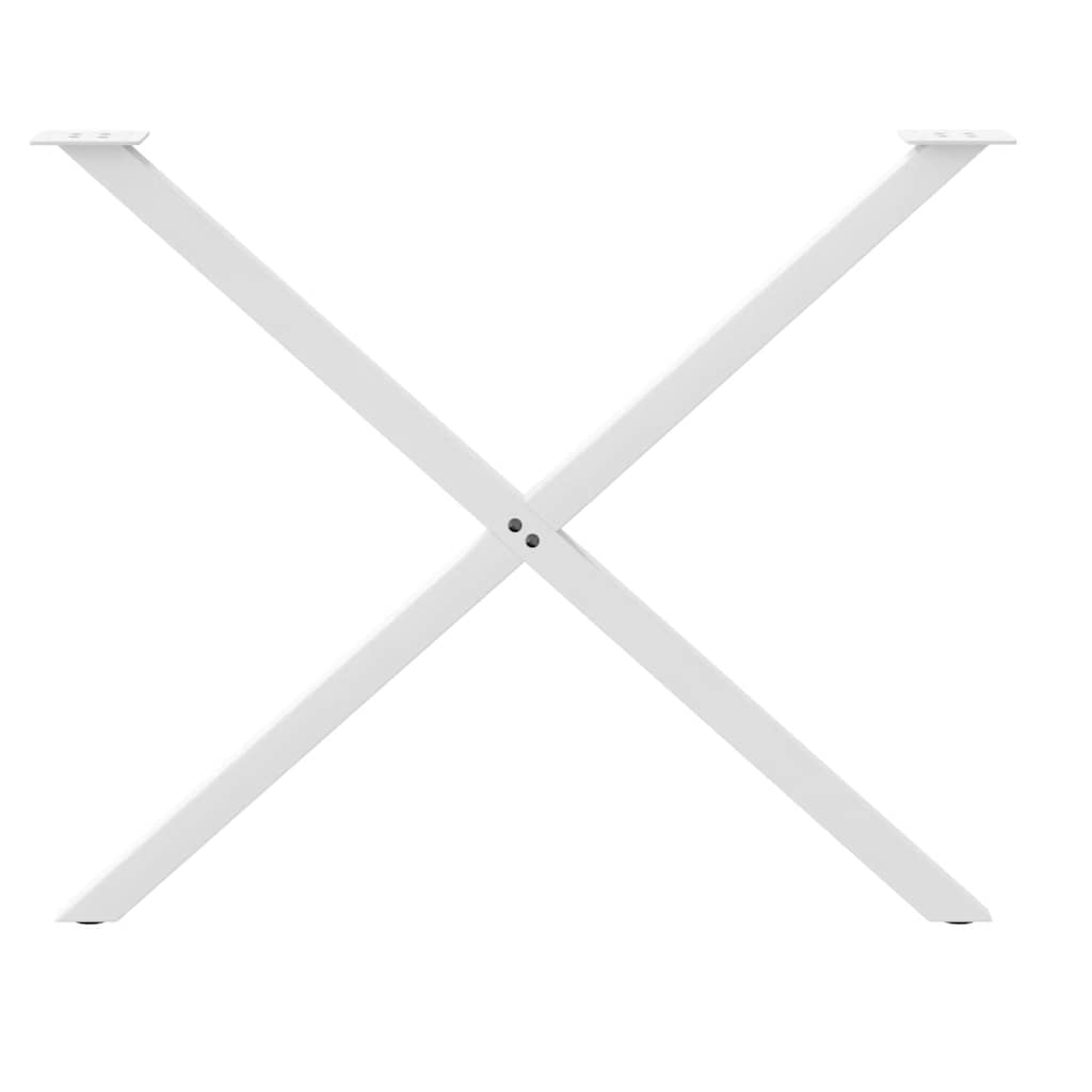 vidaXL Dining Table Legs X-Shaped 2 pcs White 90x(72-73) cm Steel 5