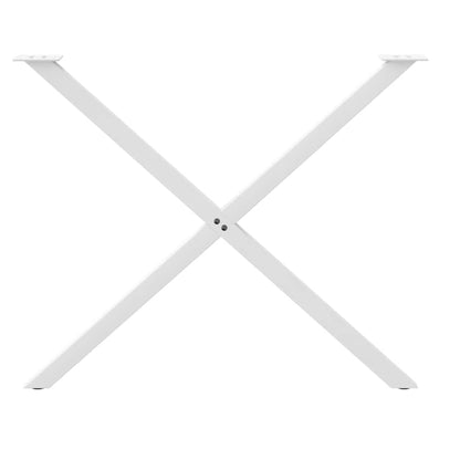 vidaXL Dining Table Legs X-Shaped 2 pcs White 90x(72-73) cm Steel 5