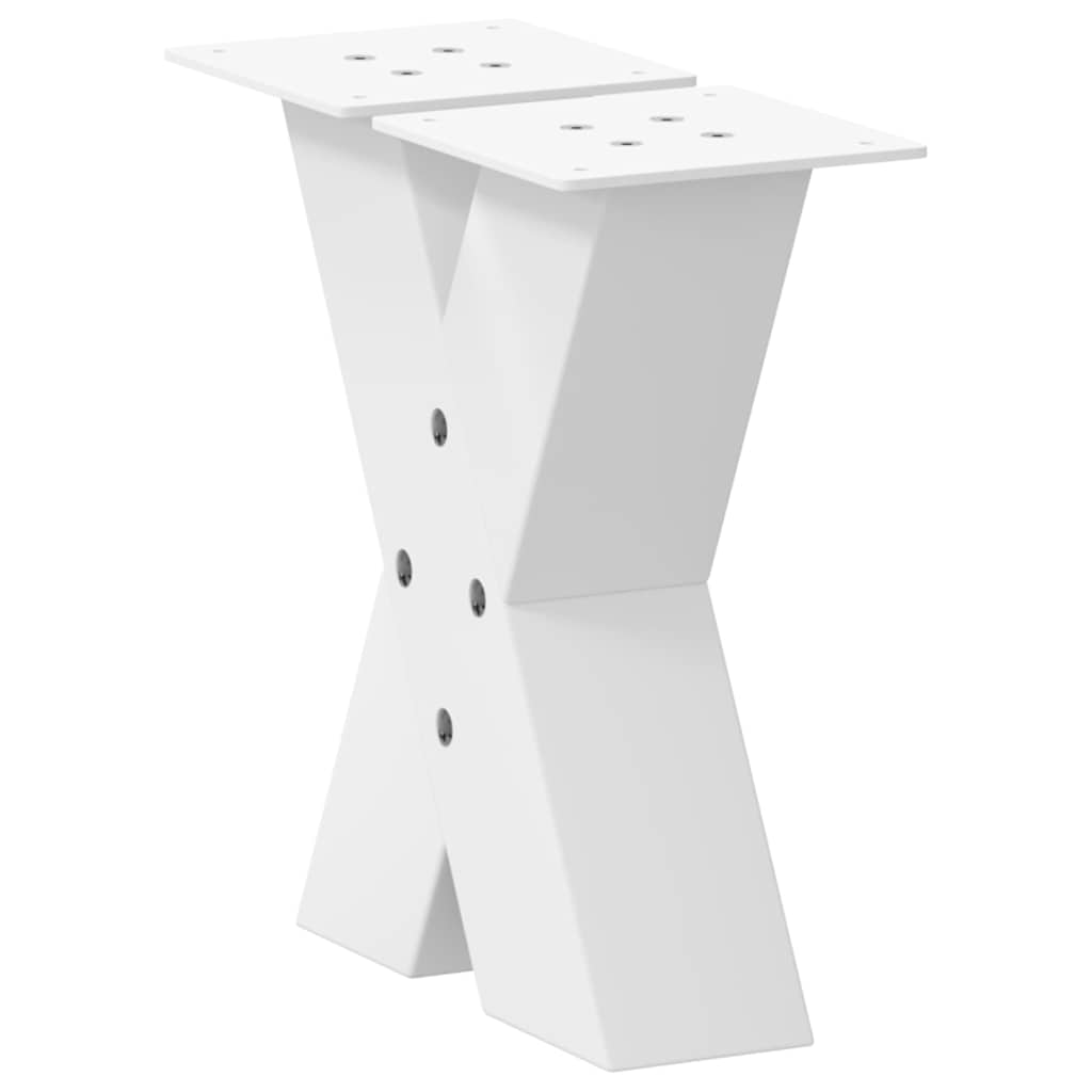 vidaXL Coffee Table Legs X-Shaped 2 pcs White 30x(30-31) cm Steel 4