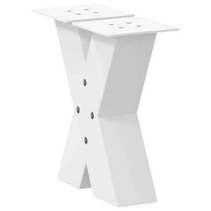 vidaXL Coffee Table Legs X-Shaped 2 pcs White 30x(30-31) cm Steel 4