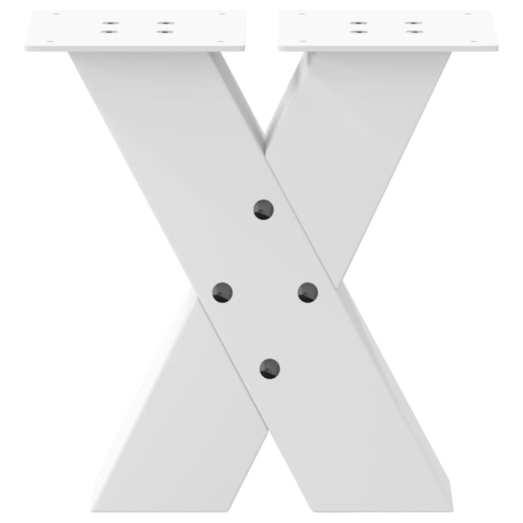 vidaXL Coffee Table Legs X-Shaped 2 pcs White 30x(30-31) cm Steel 5