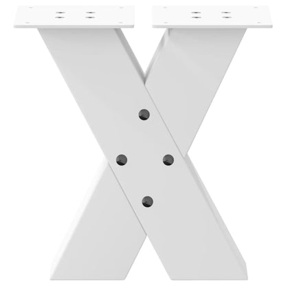 vidaXL Coffee Table Legs X-Shaped 2 pcs White 30x(30-31) cm Steel 5