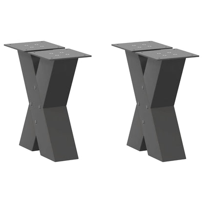 vidaXL Coffee Table Legs X-Shaped 2 pcs Anthracite 30x(30-31) cm Steel 1
