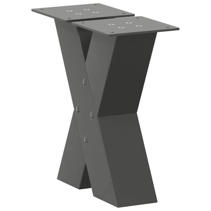 vidaXL Coffee Table Legs X-Shaped 2 pcs Anthracite 30x(30-31) cm Steel 4