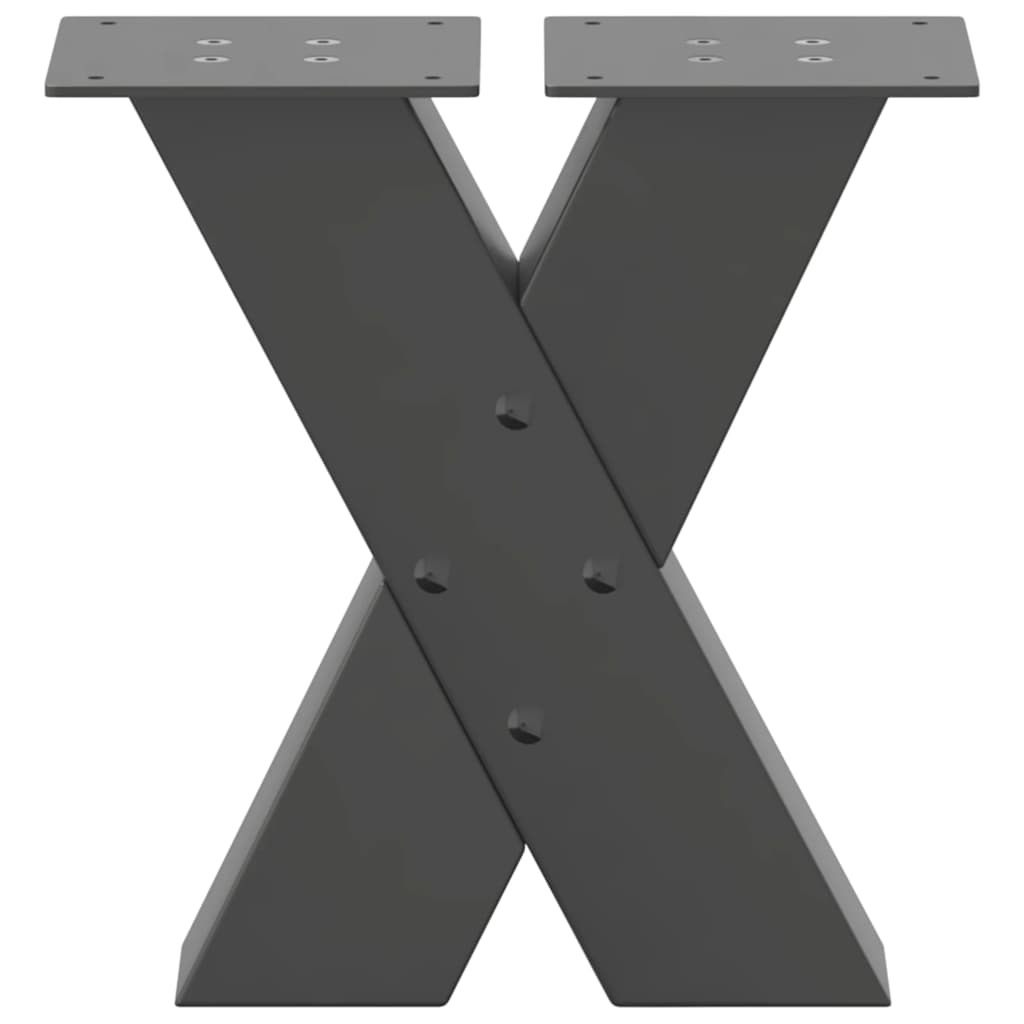 vidaXL Coffee Table Legs X-Shaped 2 pcs Anthracite 30x(30-31) cm Steel 5