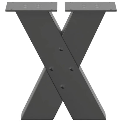 vidaXL Coffee Table Legs X-Shaped 2 pcs Anthracite 30x(30-31) cm Steel 5