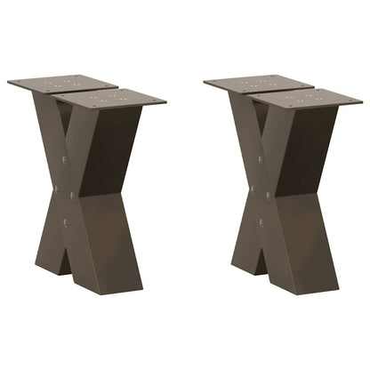 vidaXL Coffee Table Legs X-Shaped 2 pcs Natural Steel 30x(30-31) cm Steel 1