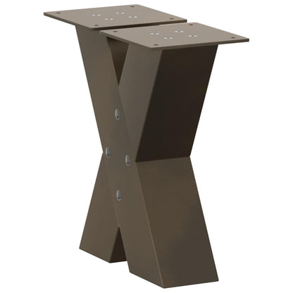 vidaXL Coffee Table Legs X-Shaped 2 pcs Natural Steel 30x(30-31) cm Steel 4