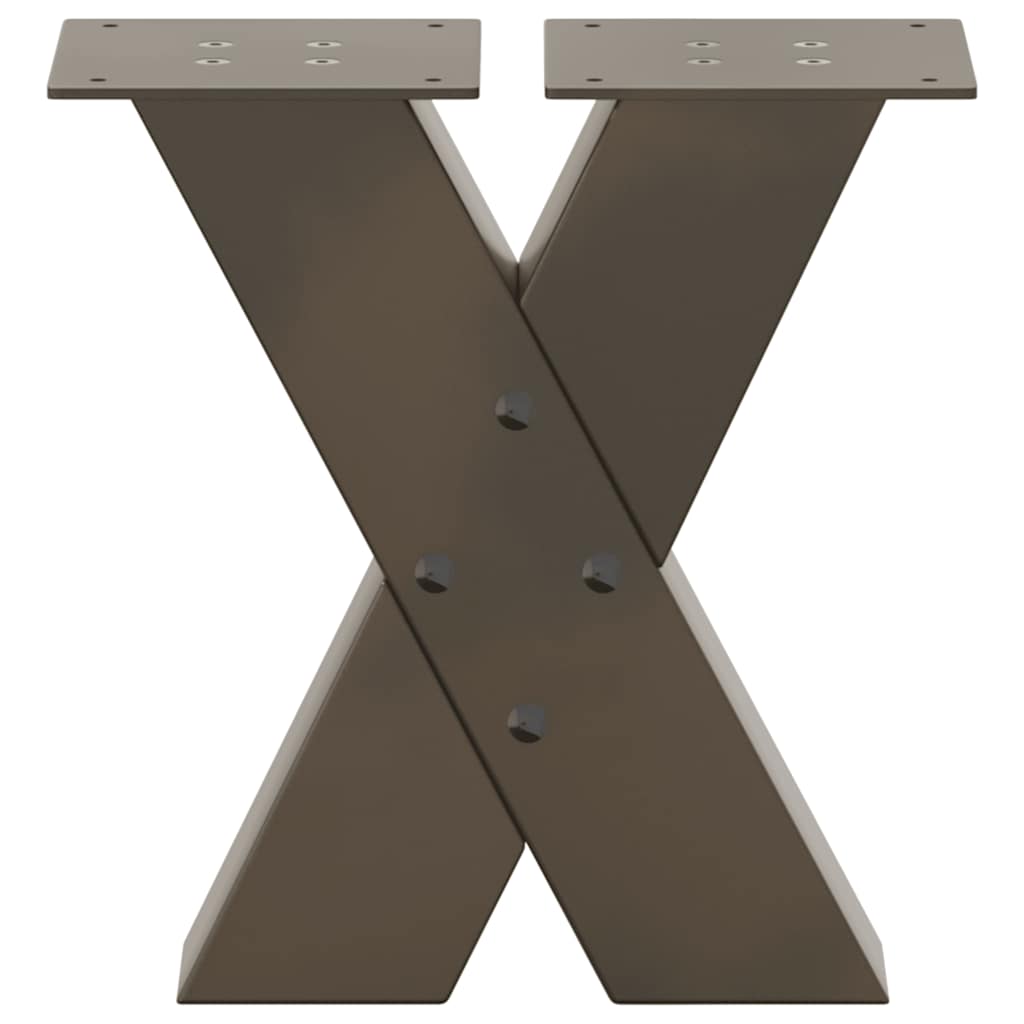 vidaXL Coffee Table Legs X-Shaped 2 pcs Natural Steel 30x(30-31) cm Steel 5