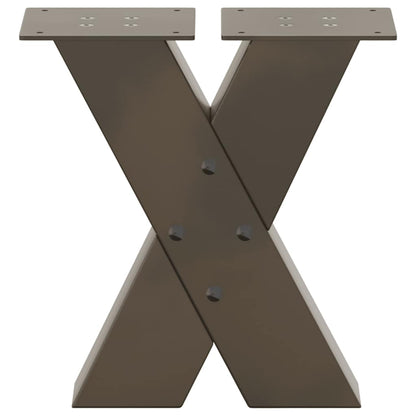 vidaXL Coffee Table Legs X-Shaped 2 pcs Natural Steel 30x(30-31) cm Steel 5