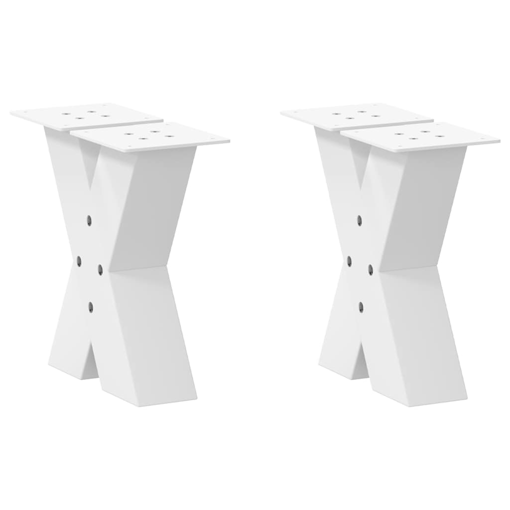 vidaXL Coffee Table Legs X-Shaped 2 pcs White 40x(30-31) cm Steel 1